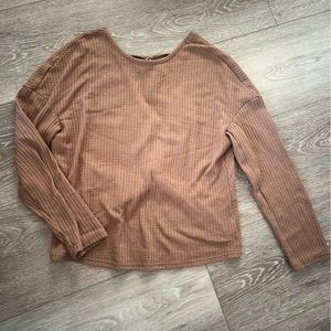 Brown Waffle Material Sweater